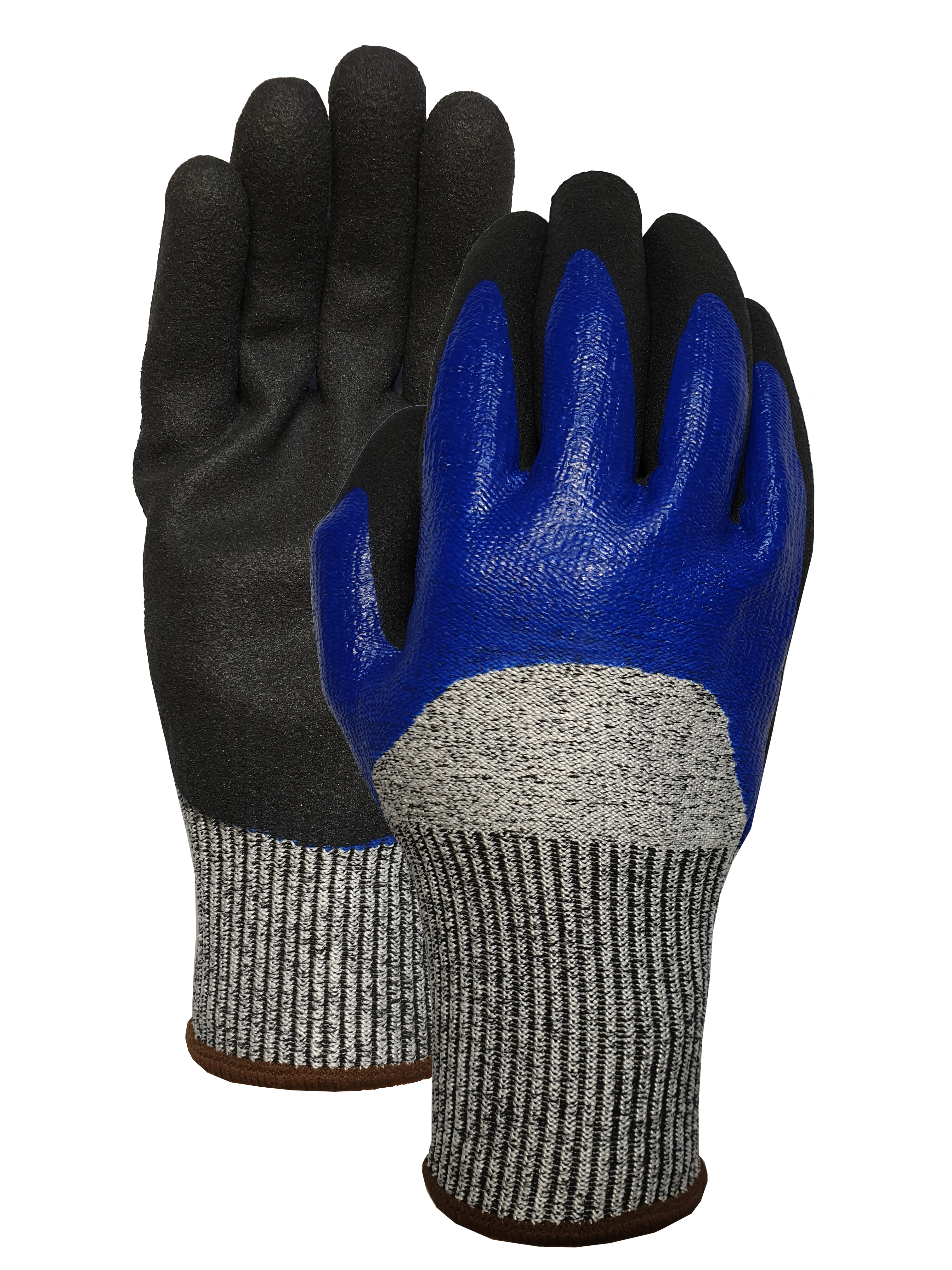 CUT3 black speckled with Nitrile double half dip glove