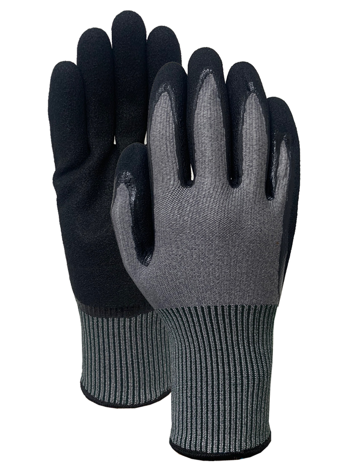 CUT 5 Gray speckled with nitrile sandy finish glove (Double dip)