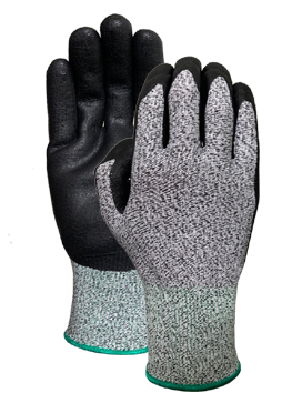 CUT 5 black speckled with nitrile foam coating glove