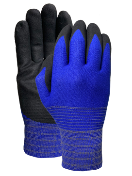 Royal blue nylon liner with black PUD sandy finish coating
