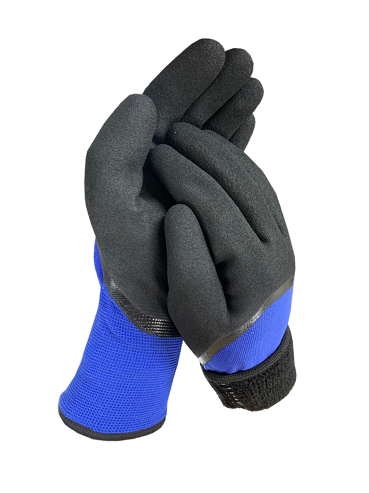 7Gauge/13Gauge double knitting with nitrile sandy finish half coating glove
