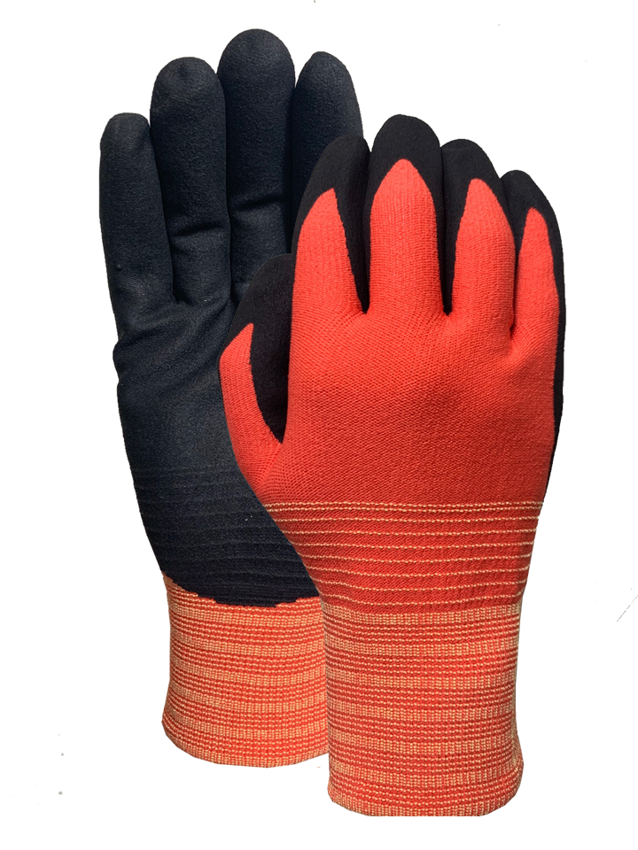 Red nylon liner with black PUD sandy finish  coating