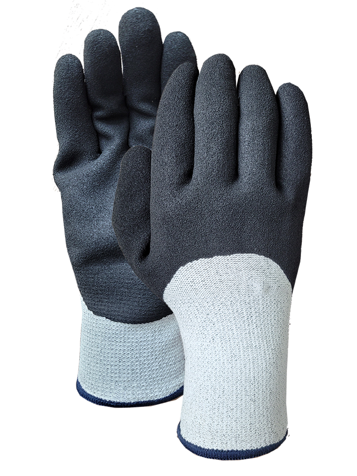 CUT 3 Gray speckled liner  with Nitrile sandy finish half-dip glove