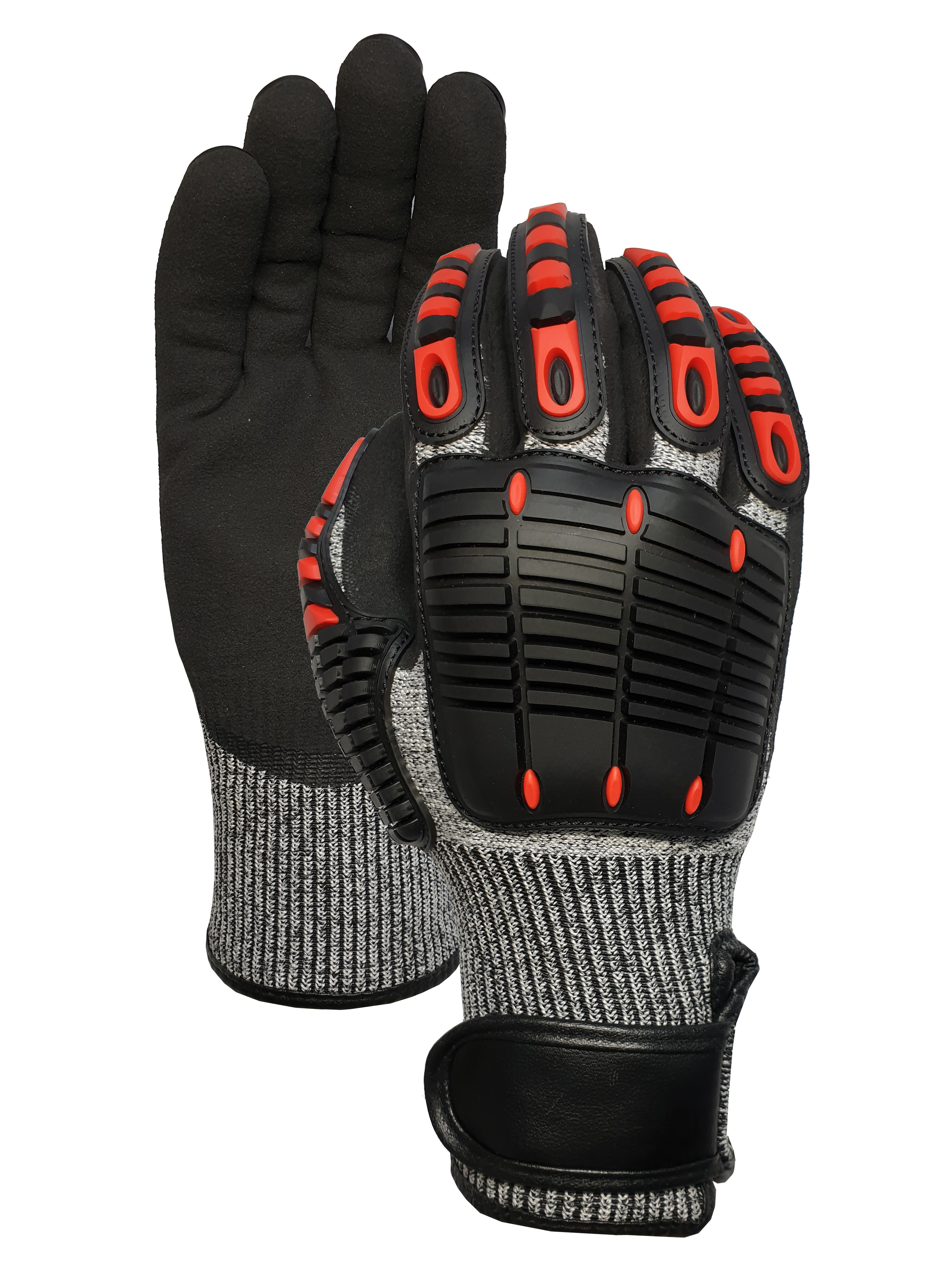 CUT 5 Black speckled Impact resistant glove