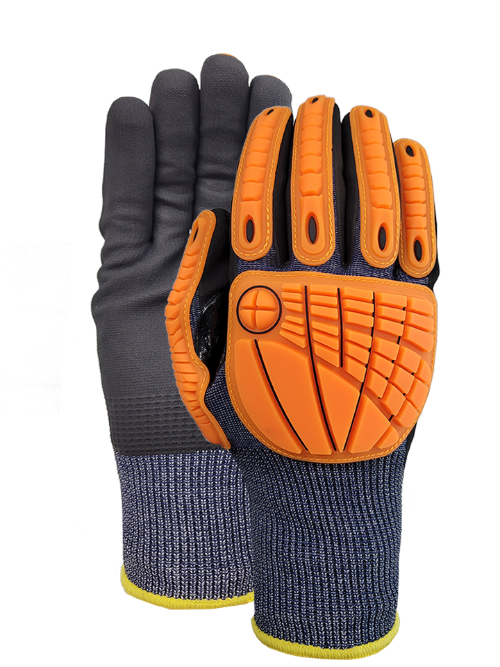 CUT 5 Impact resistant Navy Impact resistant glove with NBR reinforcement patch