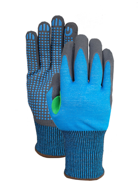 Cut C 15G  HPPE/nylon/spandex liner with NBR micro finish plam coating + nitrile reinforcement patch