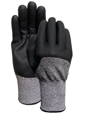 CUT5 black speckled liner with Nitrile foam half dip
