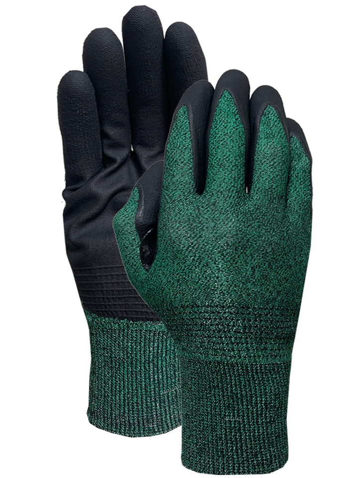 CUT3 Green liner with black nitrile foam (reinforcement patch) glove