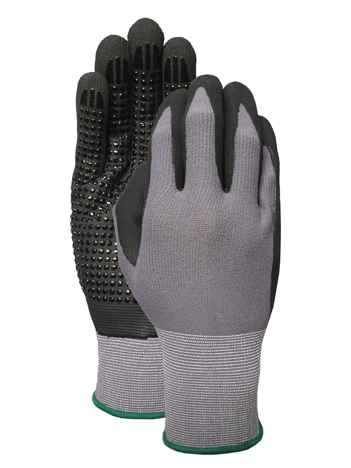 Nylon with nitrile micro finish dot glove