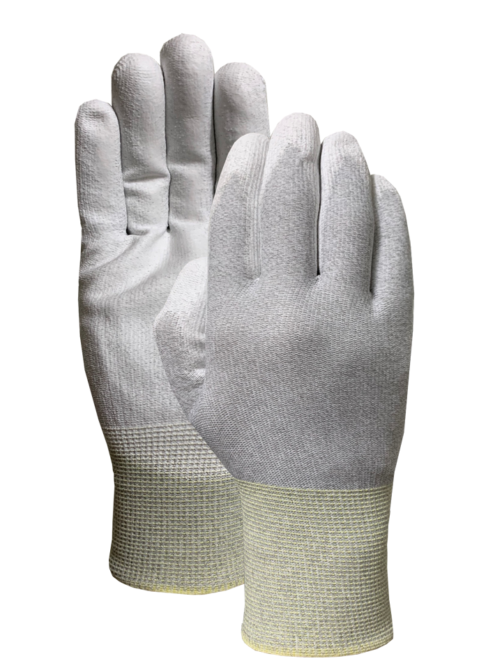 Canbon fiber liner with white PU palm coating