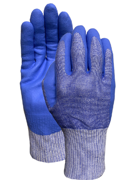 CUT3 blue liner with sky blue nitrile foam palm coating glove
